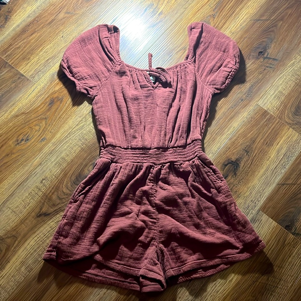 burgundy romper